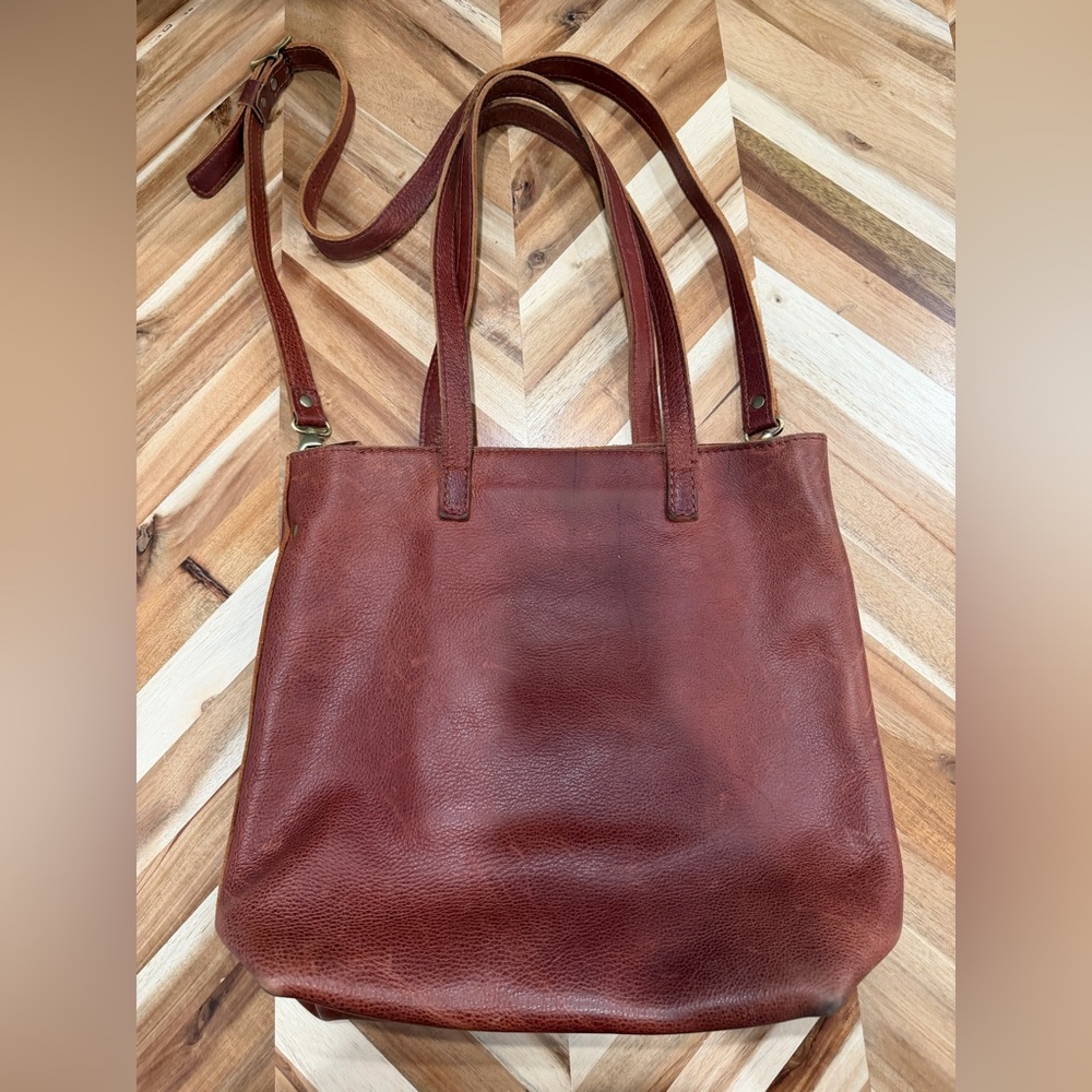 Portland Leather Brown Tote Bag - Picture 2 of 9
